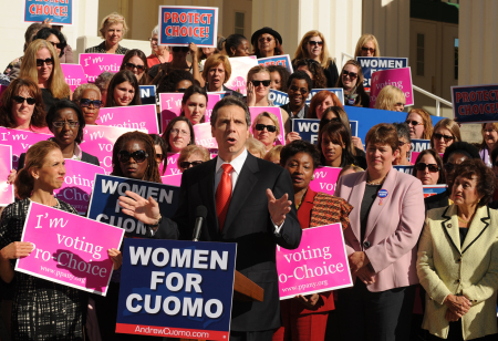 NY Governor Andrew Cuomo addresses a women's right to choice rally in White Plains October 8, 2010. Governor Cuomo resigned in august 2021 after being accused of Sexual harassment.

Farley NYC, New York 