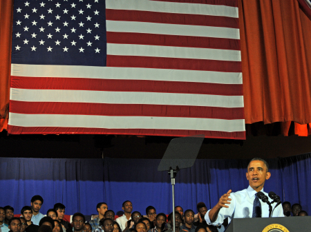 President Barack Obmam speaks at a Brooklyn High School © Susan Farley NYC, Corporate Events New York Photographer